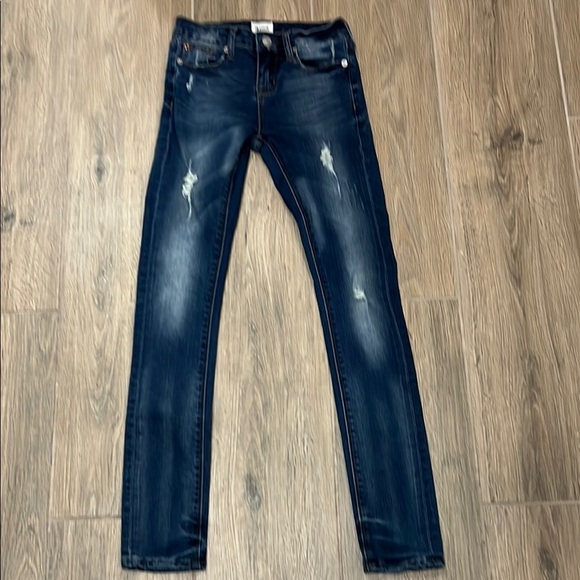 Hudson Jeans Girls Dark Blue Distressed Stretchy Soft Comfy Skinny Slim Vintage - Picture 10 of 13